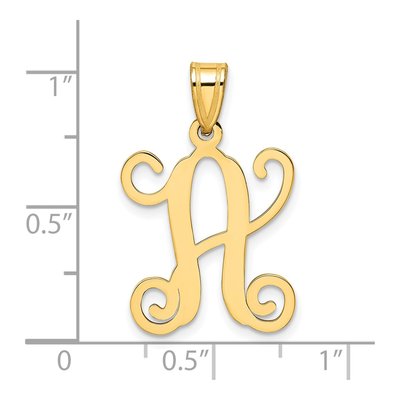 Gold-Plated Sterling Silver Letter A Pendant – view 4