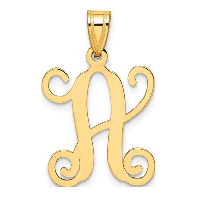 Gold-Plated Sterling Silver Letter A Pendant