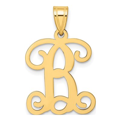 Gold-Plated Sterling Silver Letter B Pendant