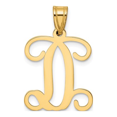 Gold-Plated Sterling Silver Letter D Pendant
