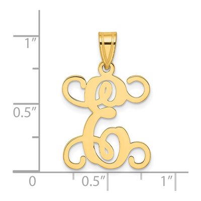 Gold-Plated Sterling Silver Letter E Pendant – view 4