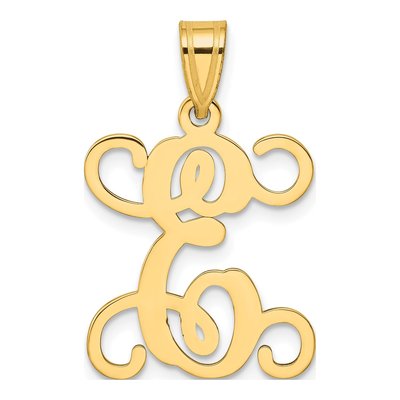 Gold-Plated Sterling Silver Letter E Pendant