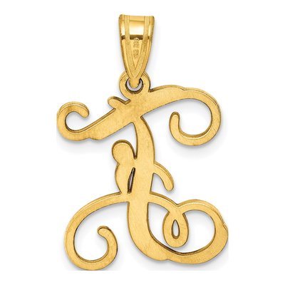 Gold-Plated Sterling Silver Letter F Pendant – view 3