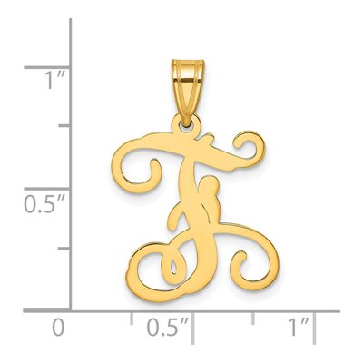 Gold-Plated Sterling Silver Letter F Pendant – view 4