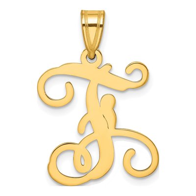 Gold-Plated Sterling Silver Letter F Pendant