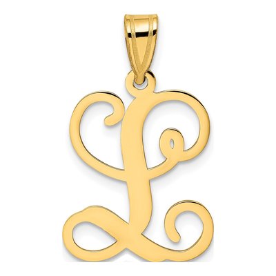 Gold-Plated Sterling Silver Letter L Pendant
