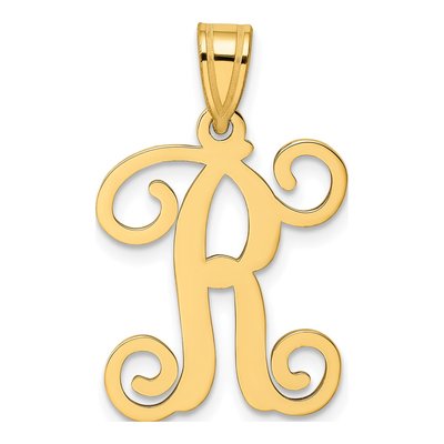 Gold-Plated Sterling Silver Letter R Pendant
