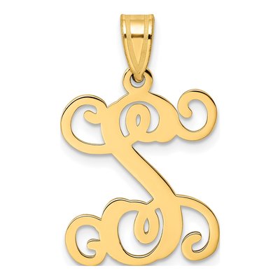 Gold-Plated Sterling Silver Letter S Pendant