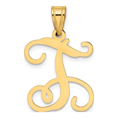 Gold-Plated Sterling Silver Letter T Pendant