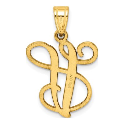 Gold-Plated Sterling Silver Letter V Pendant – view 3