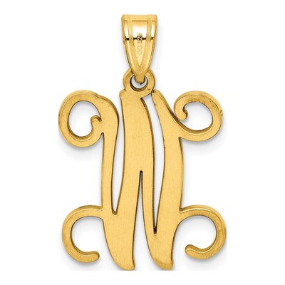 Gold-Plated Sterling Silver Letter W Pendant – view 3