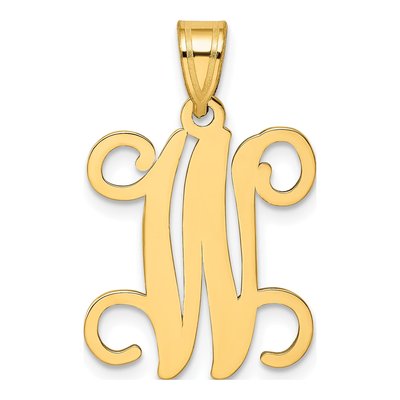 Gold-Plated Sterling Silver Letter W Pendant