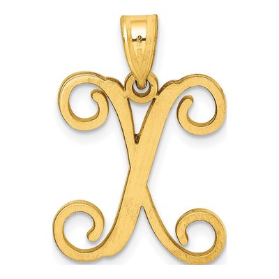 Gold-Plated Sterling Silver Letter X Pendant – view 3