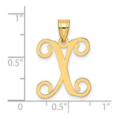Gold-Plated Sterling Silver Letter X Pendant – view 4