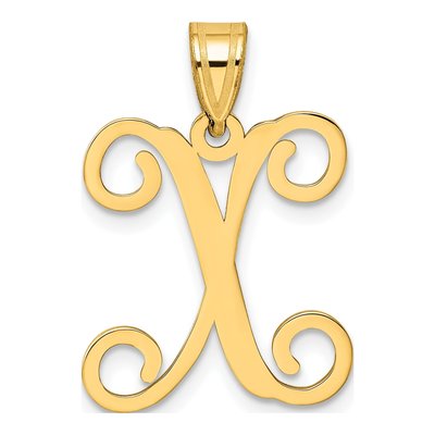 Gold-Plated Sterling Silver Letter X Pendant