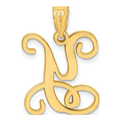 Gold-Plated Sterling Silver Letter Y Pendant – view 3