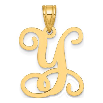 Gold-Plated Sterling Silver Letter Y Pendant