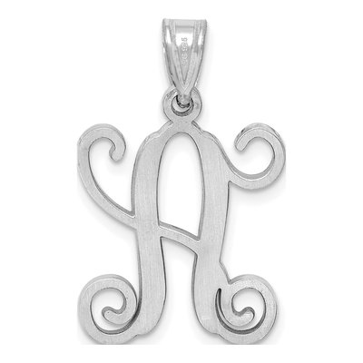 Sterling Silver Letter A Pendant – view 3