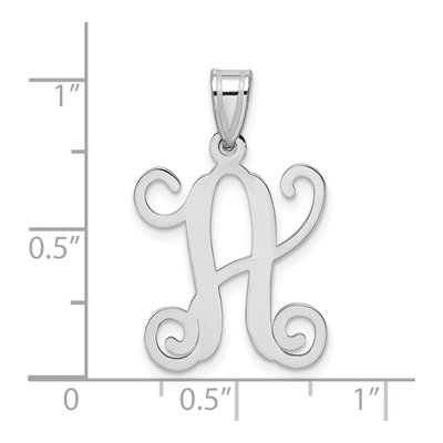 Sterling Silver Letter A Pendant – view 4