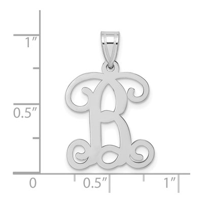 Sterling Silver Letter B Pendant – view 4