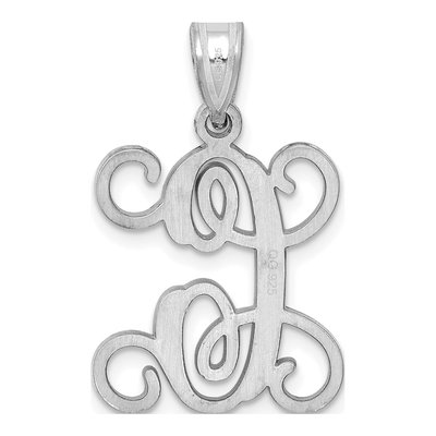 Sterling Silver Letter C Pendant – view 3