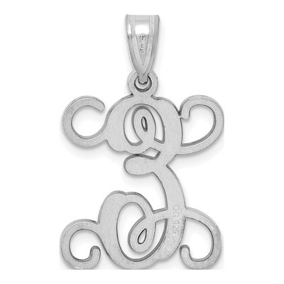 Sterling Silver Letter E Pendant – view 3