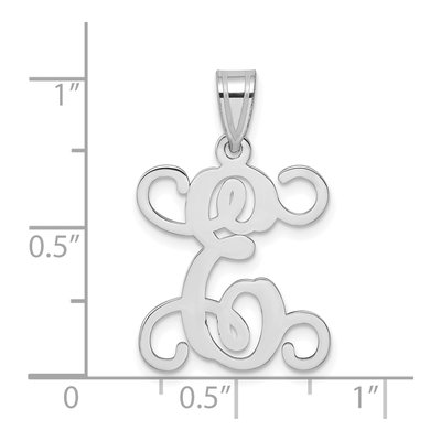 Sterling Silver Letter E Pendant – view 4