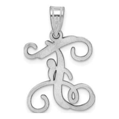Sterling Silver Letter F Pendant – view 3