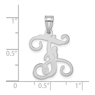 Sterling Silver Letter F Pendant – view 4