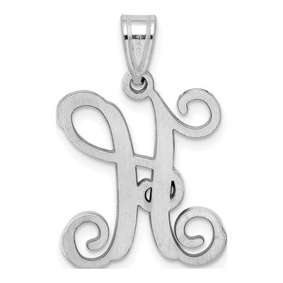 Sterling Silver Letter H Pendant – view 3