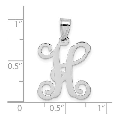 Sterling Silver Letter H Pendant – view 4