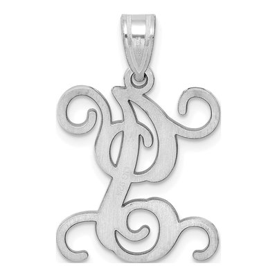 Sterling Silver Letter I Initial Pendant – view 3