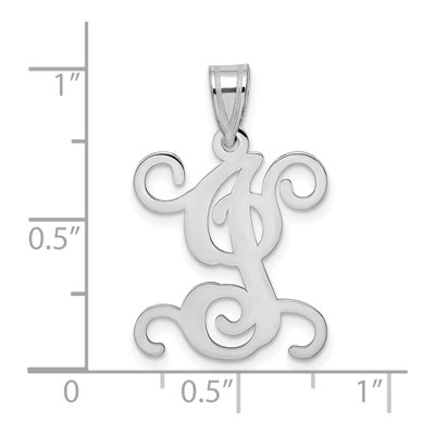 Sterling Silver Letter I Initial Pendant – view 4