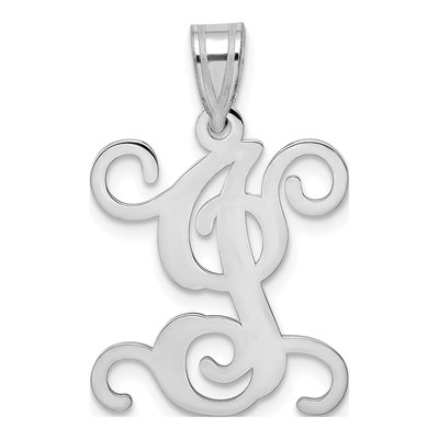 Sterling Silver Letter I Initial Pendant
