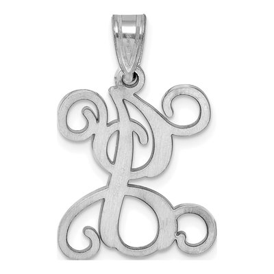 Sterling Silver Letter J Pendant – view 3
