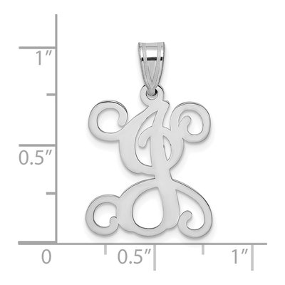 Sterling Silver Letter J Pendant – view 4
