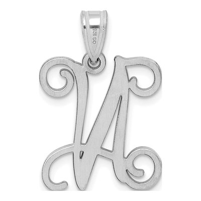 Sterling Silver Letter N Pendant – view 3