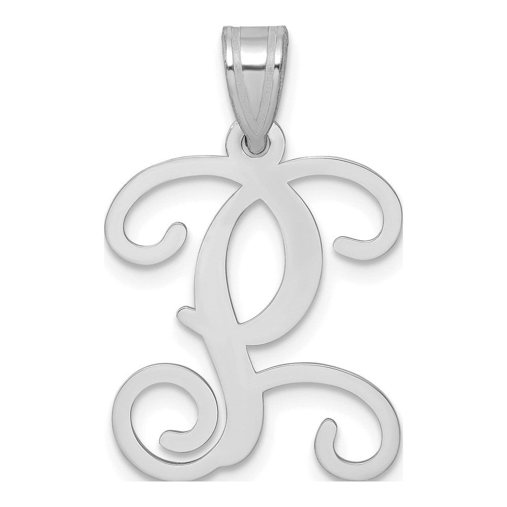Sterling Silver Rhodium-Plated Letter P Initial Pendant