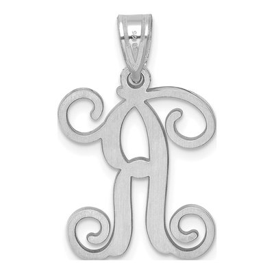 Sterling Silver Letter R Pendant – view 3
