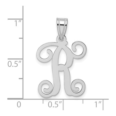 Sterling Silver Letter R Pendant – view 4