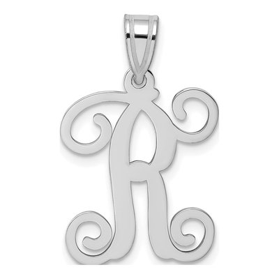 Sterling Silver Letter R Pendant