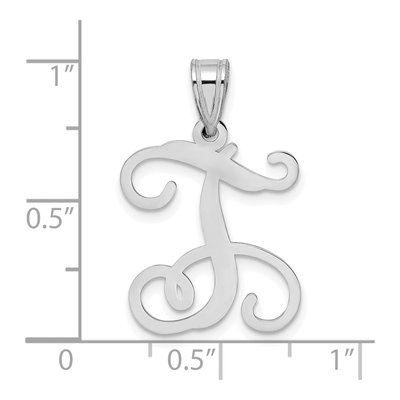 Sterling Silver Letter T Pendant – view 4