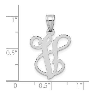 Sterling Silver Letter V Pendant – view 4