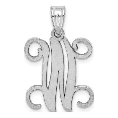 Sterling Silver Letter W Pendant – view 3