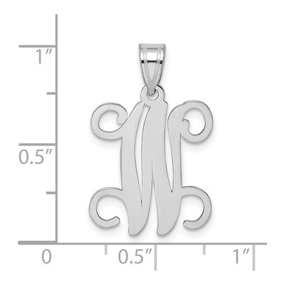 Sterling Silver Letter W Pendant – view 4