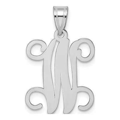 Sterling Silver Letter W Pendant