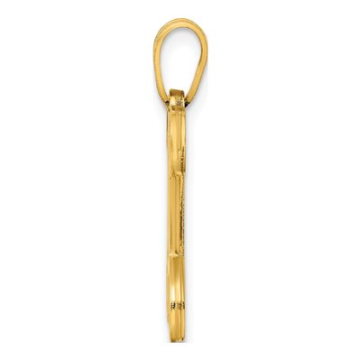 14K Yellow Gold Script Letter N Pendant – view 2