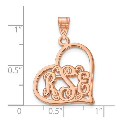 Rose Gold-Plated Sterling Silver Etched Heart Pendant – view 3
