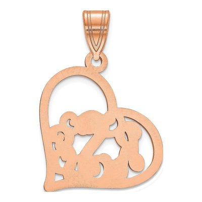 Rose Gold-Plated Sterling Silver Etched Heart Pendant – view 4