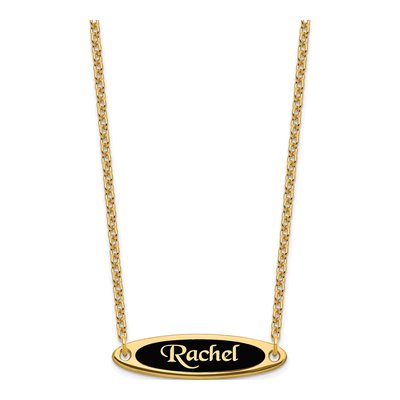 Gold-Plated Sterling Silver Personalized Name Plate Necklace – view 2